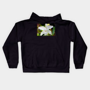 a white orchid flower Kids Hoodie